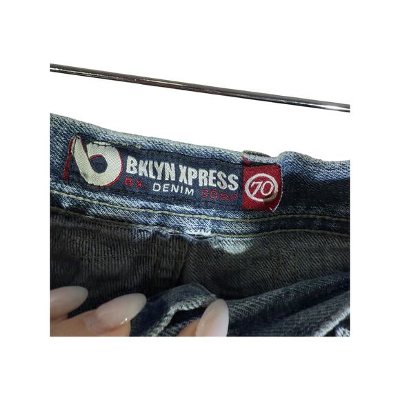 Vintage Bklyn Xpress Patchwork Denim Shorts 39 - Picture 7 of 7